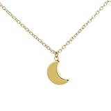 Charm Irish Celtics Moon Necklace Elegant Crescent Moon Necklace Plain Half Moon Pendant Necklaces (Gold)