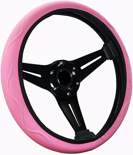 Miniatura 7 de Funda elástica universal para volante de 15 pulgadas, funda de cuero de microfibra suave, transpirable, antideslizante, accesorios duraderos para