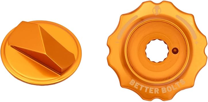 Better Bolts Orange Fork Caps for Fox Grip2/GripX2/GripX 36/38/40 Suspension, Enhanced Torque Limiting Thumb Stud, High-Precision HSC Dial, Sturdy Aluminum Materials, Superior Engineering for