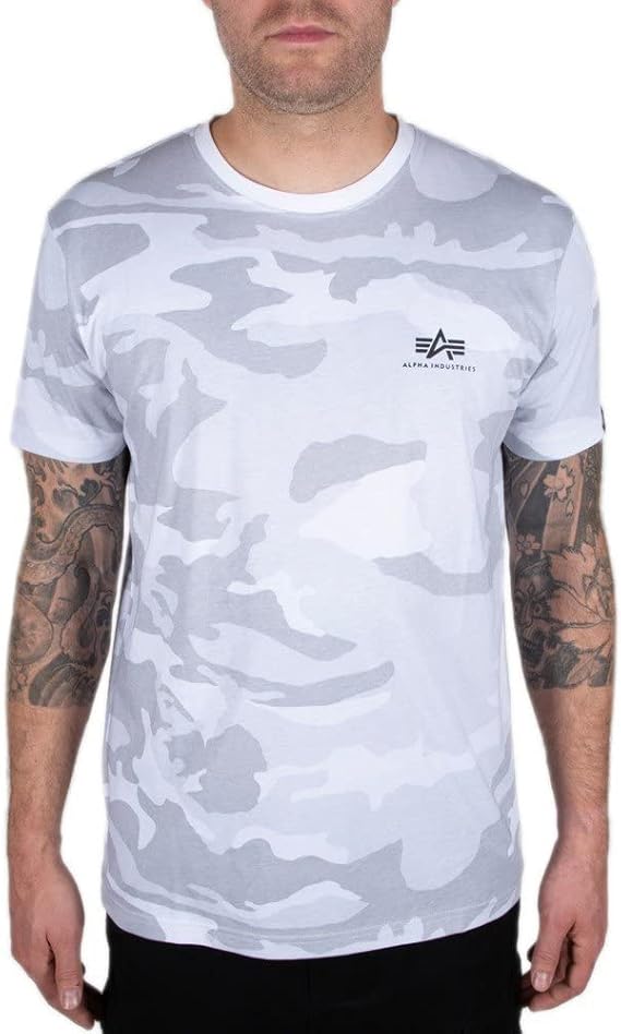 ALPHA INDUSTRIES Men's Basic T Small Logo Camo T-Shirt