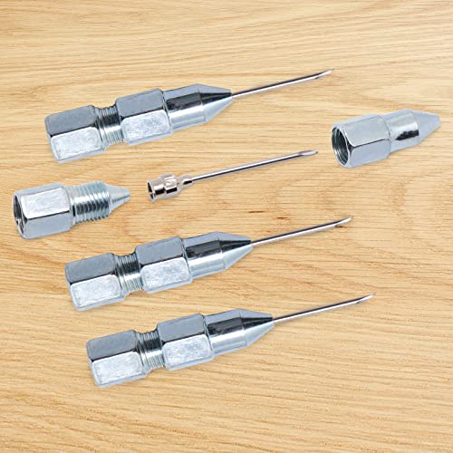 BENLIUDH Grease Gun Needle Tip, Needle Grease Fitting Stainless Steel Grease Injector Adapter with 1/8\" Npt Female Threads (5 Pack) - Thumbnail 4