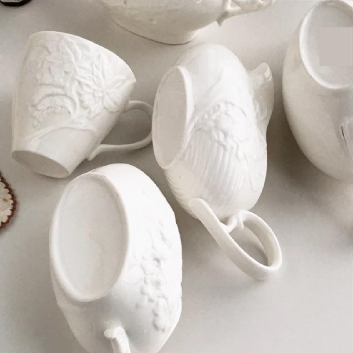 Salsiera Perfetta per Salse Tazza da caffè in Ceramica Bianca Pura, Brocca for Il Latte, Squisita Salsiera in Rilievo Medievale Francese Ristoranti E Feste