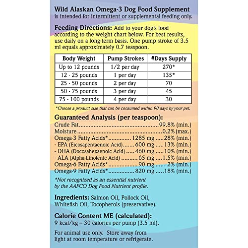 Wild Alaskan Salmon Oil Based Omega-3 Dog Food Supplement, 16 Fl. Oz., 16 Oz #TOP2