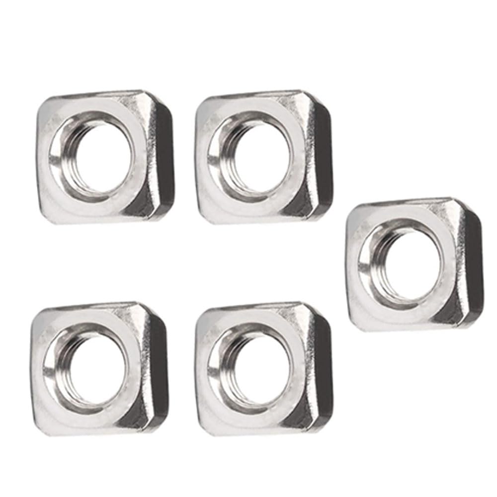 TopHomer 5 PCS M10*17 * 8# 304 Stainless Steel Square Nuts with Coarse Thread Machine Screw Nuts Fasteners for Home Repairs and Professional Engineering