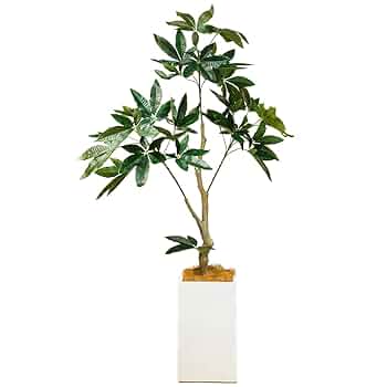 Amazon｜パキラ 160㎝ 人工観葉植物 フェイクグリーン 観葉植物