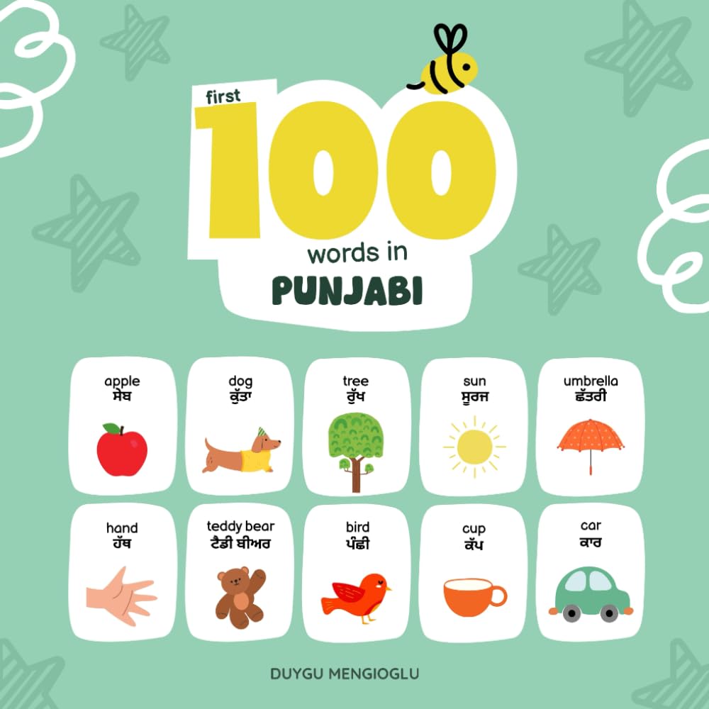 First 100 Words in Punjabi: Punjabi Language Learning for Kids, Bilingual Punjabi Baby Book, Punjabi First Dictionary, Punjabi Flashcards (Learn Punjabi)