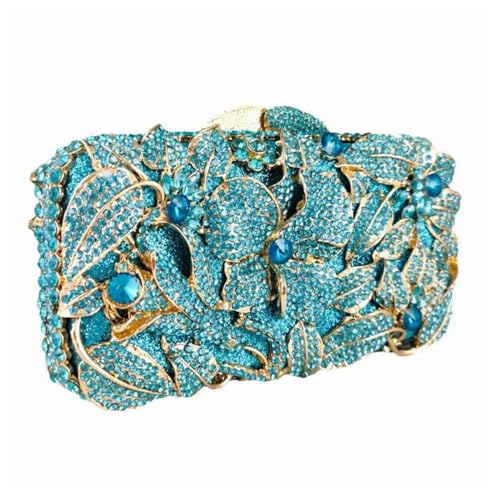 Image of Luxury Crystal Clutch Purse for Women Rhinestone Handbag Formal Party Evening Bag Sparkly Bridal Flower Purse