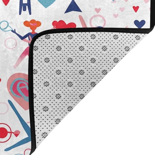 Tapis de gymnastique lavable grand format en velours doux - 5