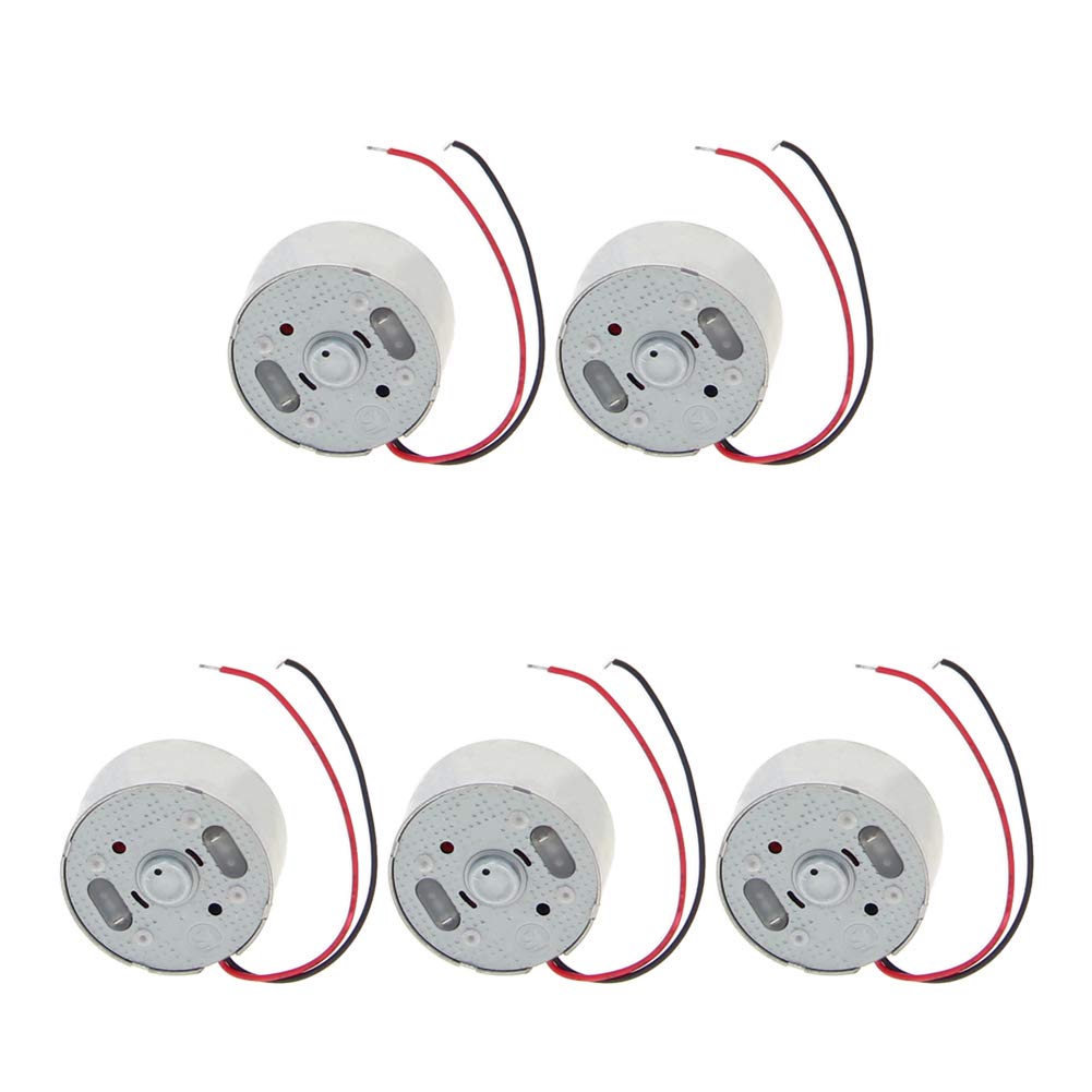 Fielect 5Pcs 6V DC Motor with Wire 7000RPM Micro Motor Electric Motor Round Shaft for RC Boat Toys Model DIY Hobby