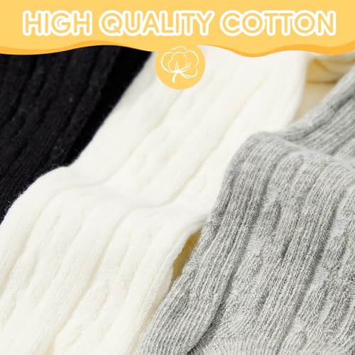 Zando 3Pack Newborn Baby Girls Tights Infant Cable Knit Winter Cotton Warm Footed Tights Leggings Stockings Pantyhose 0-4T2