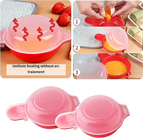image for KINMINGZHU 2pcs-Microwave Egg Cooker,Microwave Egg Maker,1 Minute Fast