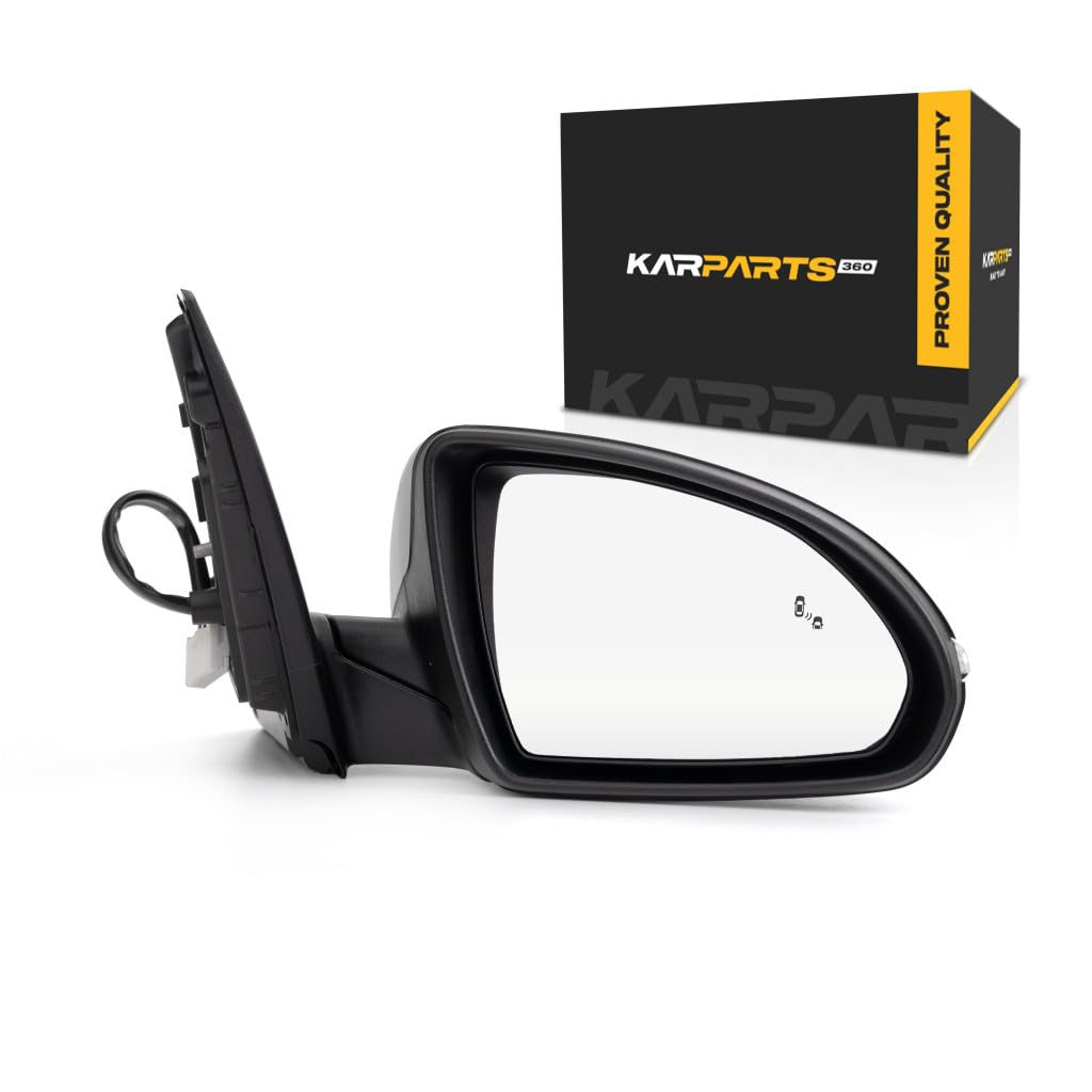 For Kia Optima 2016 2017 2018 2019 Door Mirror Passenger Side | Manual | Heated | w/Blind Spot Detection | w/Signal Indicator | Paint To Match |