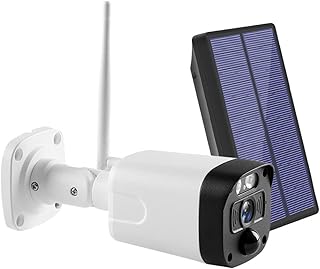 yeacher Câmera de segurança sem fio movida a energia solar, câmera WiFi 1080P áudio bidirecional visão noturna detecção de movimento câmera de vigilância externa à prova d'água com bateria de 2 peças
