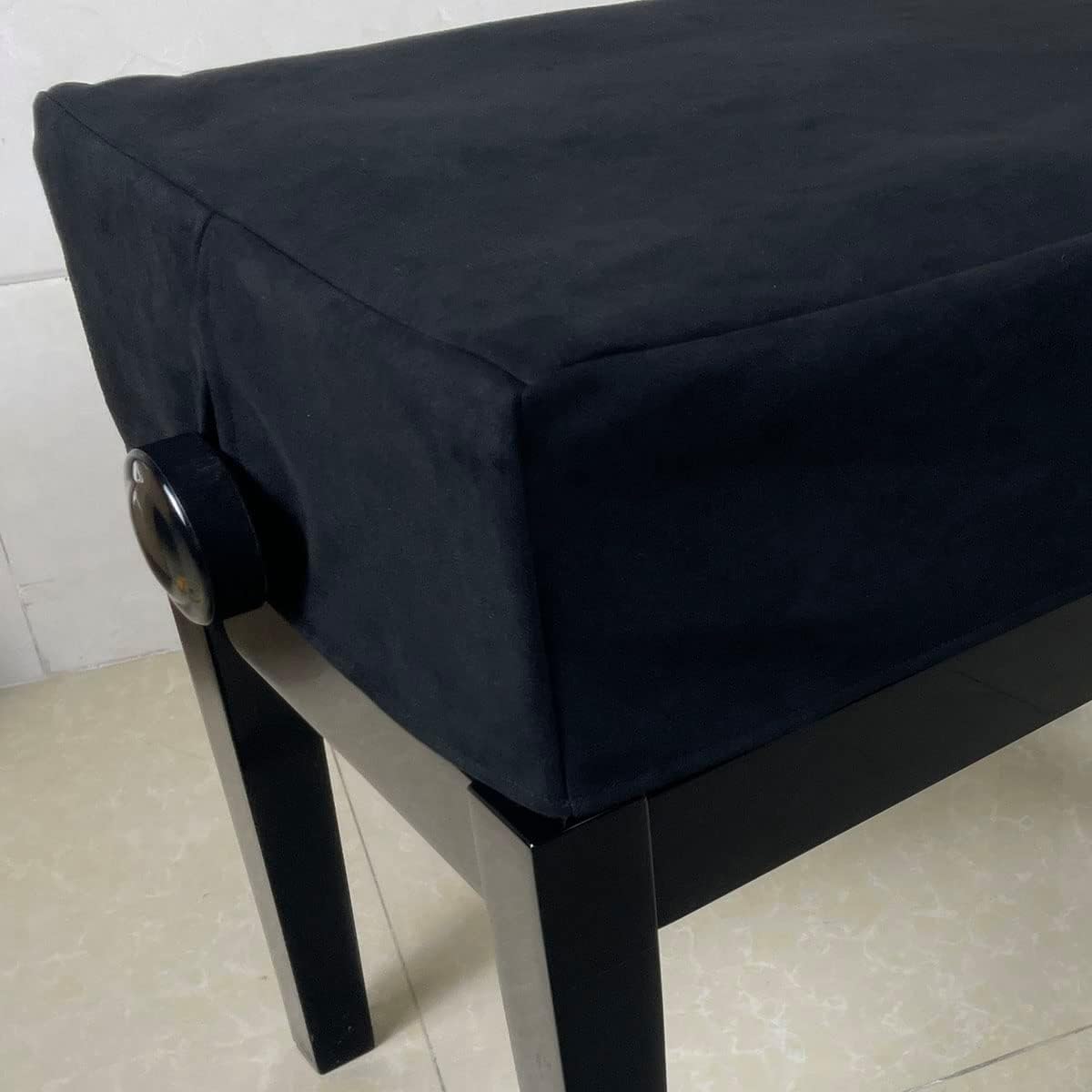 Housse De Protection Pour Tabouret De Piano En Velours Noir - Anti-poussière, Facile à Installer, Convient Aussi Aux Chaises De Beauté