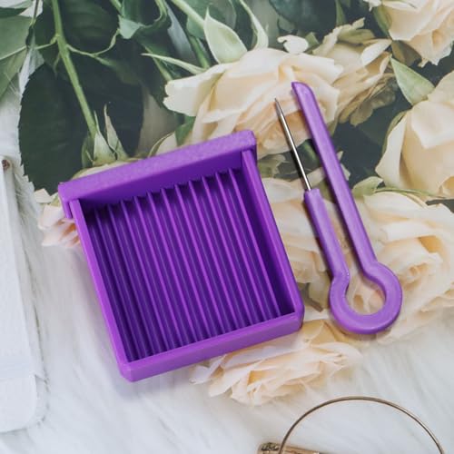 Image of PIAOLGYI Fuse Bead Single Needle Tweezer & Aligner Tray Set,Fuse Bead Sorting Tray（9 CM） (Purple)
