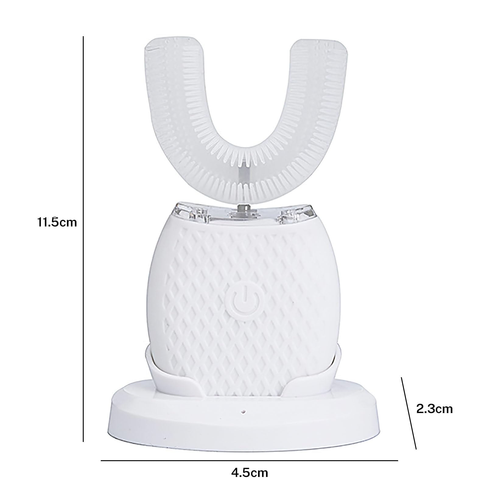 Cepillo de dientes ultrasónico, cepillo de dientes eléctrico ultrasónico automático de 360°, cepillo de dientes eléctrico ultrasónico para adultos con 1 cabezal de cepillo de silicona en forma de U, 3