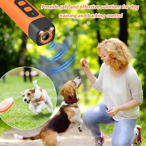 HuaMuDM Anti Bell Gerät Hunde,Ultraschall Hundeabwehr mit 3 Einstellbaren Frequenzen LED-Taschenlampe, Wiederaufladbar Antibell Ultraschall Gerät,für Kleine Große Hunde Innen Außenbereich Hund