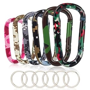 Camptek 6 x Karabinerhaken D-Ring Camouflage