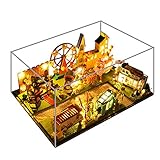 WYD 6pcs DIY Mini Car Train Shop House Combined Bus Shop Street Model 3D Wooden Miniature Dollhouse...