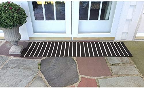 Liora Manne Sorrento Reversible Lightweight Runner Rug, 2' x 8', Black Pinstripe