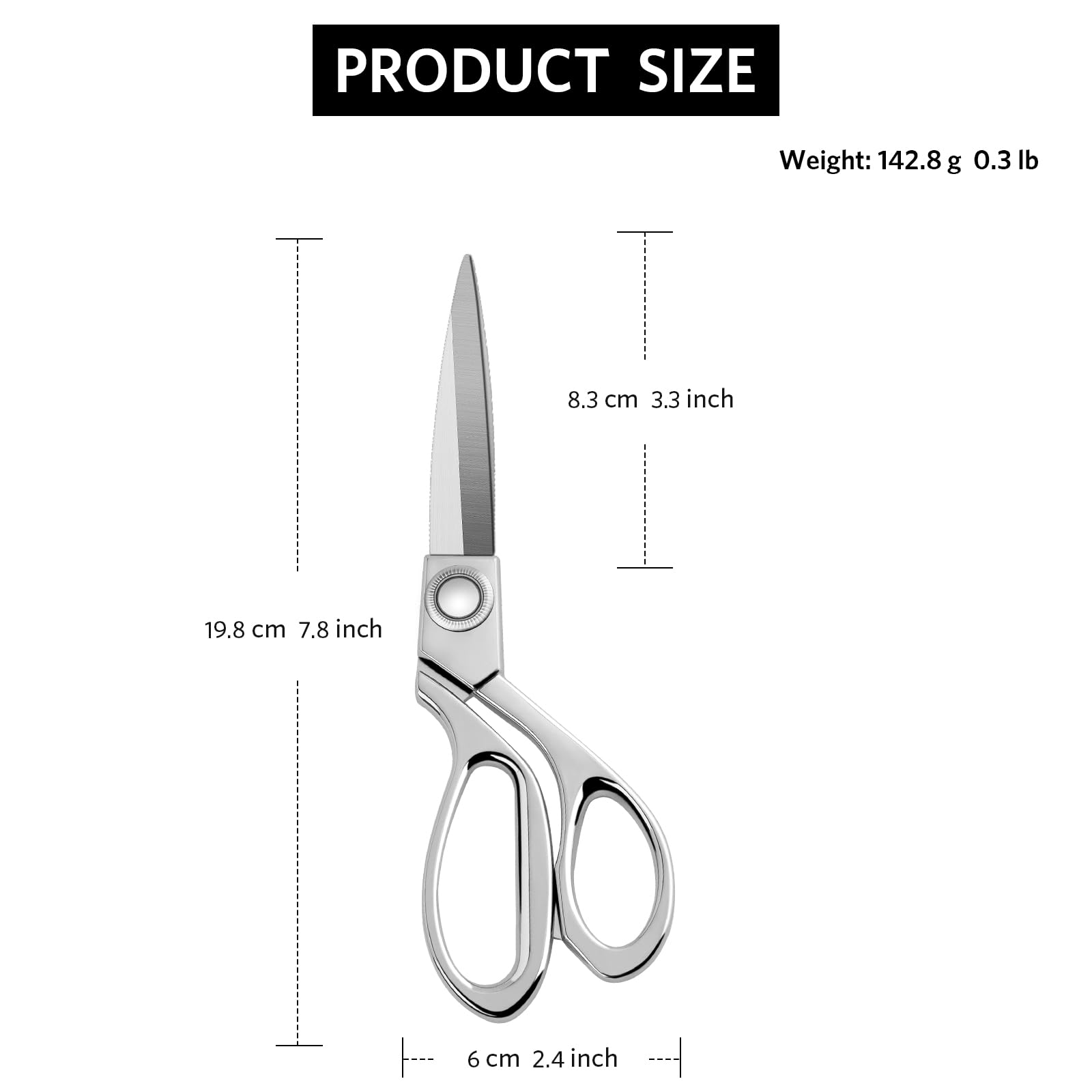 KUONIIY Heavy Duty Sewing Scissors 8 inch - Image 4