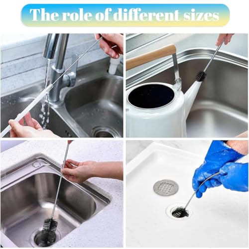 1 Stück 200 cm Rohrreinigungsspiralschlauchbürste, Abflussbürste schwarz, Rohrreinigungsbürste, Abflussreiniger-Spiralbürste