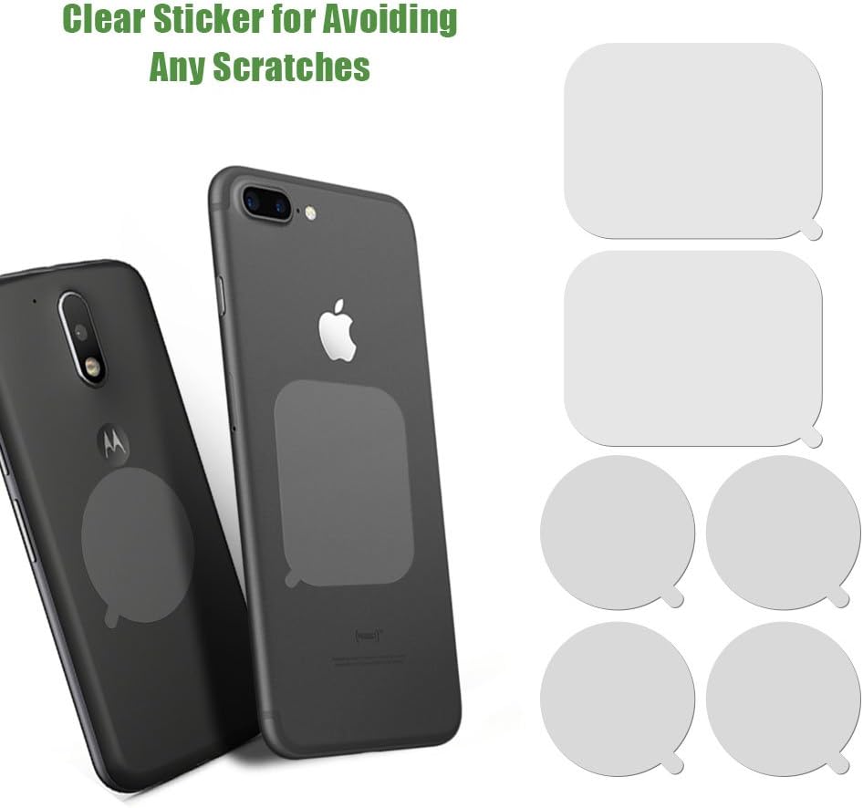 pop-tech 3M Sticky Adhesive Replacement, Sticker Pads Tapes Accessories Pack for Magnetic Phone Car Mount and Grip Mount Base, Includes Rectangle Metal Plate & Round Magic Plate, Protective Films
