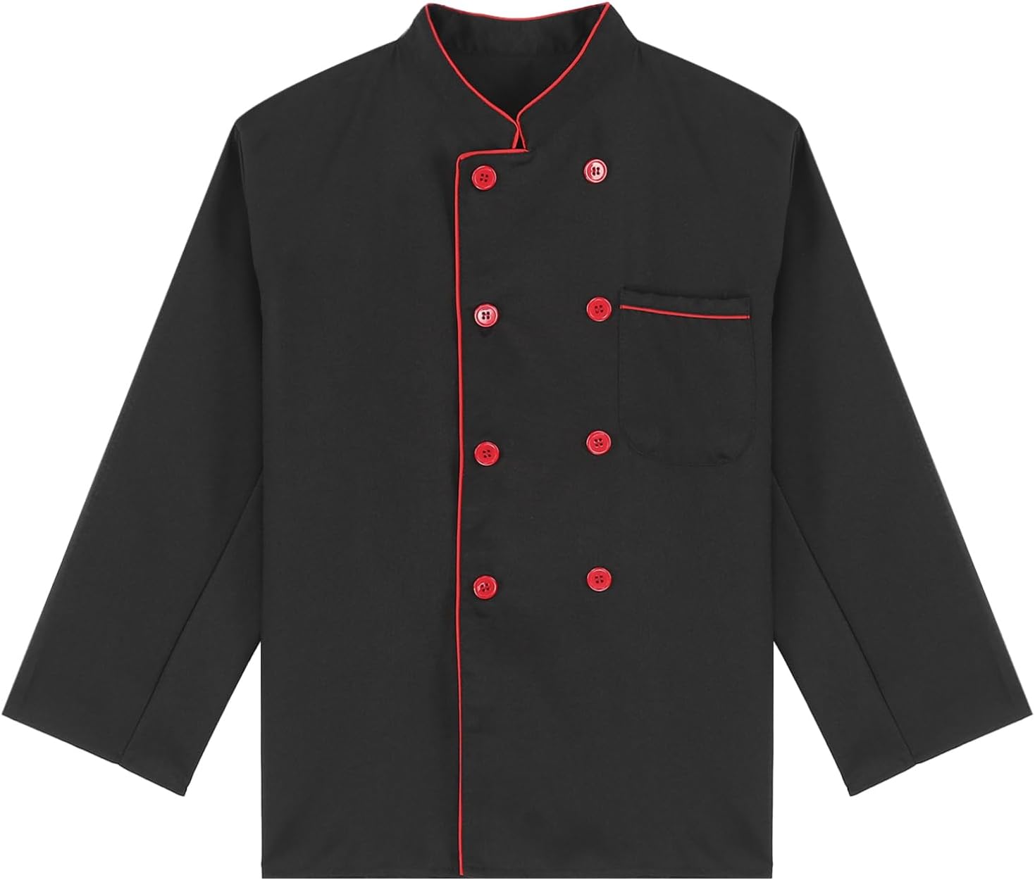FEESHOW Men's Long Sleeve Double Breasted Chef Jacket Hotel Restaurant Kitchen Work Uniform