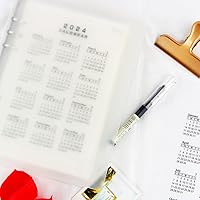 Vista 8 de 2 hojas de calendario 2024 separadores de carpetas A5 insertos de carpeta PP esmerilado transparente a5 6 anillas divisores de índice