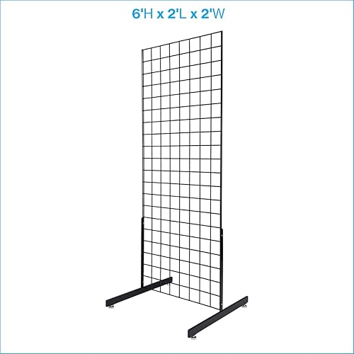 Miniatura 5 de SSWBasics Accesorio de pared de rejilla de 2 x 6 pies, color negro, estante de exhibición duradero para exhibiciones de arte, festivales al aire