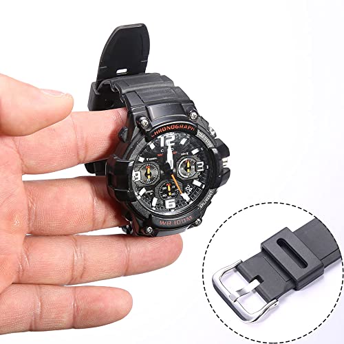 Mcxgl Men's Sports Resin Strap Replacement For Caiso Mcw100H-4Av Mcw100H Mcw-110H Hdd-S100 W-S220 Watch Band (Stainless Steel Silver Buckle) #TOP3