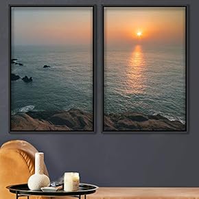 signwin 2 Piece Framed Canvas Wall Art Sunset...