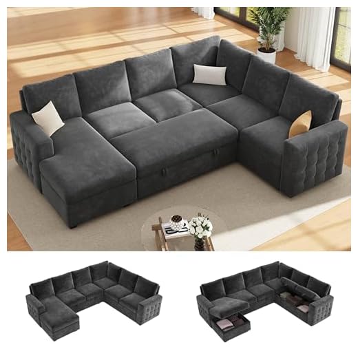 Versatile 7-Seat Sectional Sleeper Sofa Bed