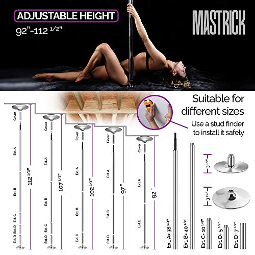 image for MASTRICK Professional Stripper Pole Spinning Static Dancing Pole Porta