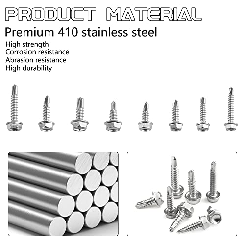 Kit de 240 tornillos autorroscantes Hex Washer acero inox miniatura 3