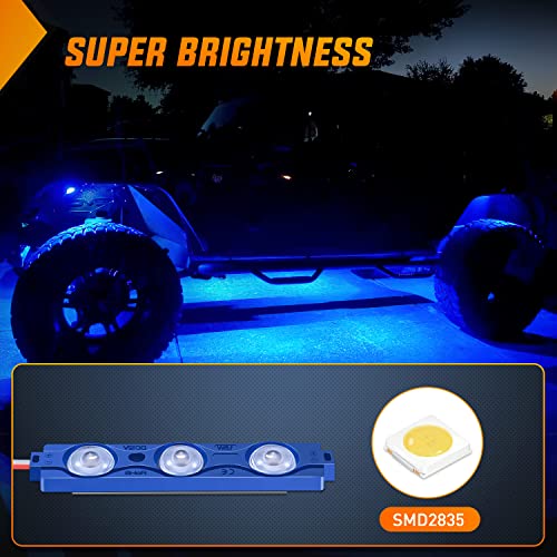 Image of Nilight 8PCS Truck Pickup Bed Light 24LED Blue Cargo Rock Lighting Kits with Switch for Van Off-Road Under Car Side Marker Foot Wells Rail
