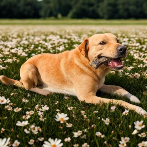 GUSTO PETS Kauknochen für Hund mit Lachs-Haut 12 cm - 100% Natürlicher Hundesnack aus Rinderhaut & Lachs, Ergänzungsfuttermittel, reich an Protein & Omega-3-Fettsäuren, Hergestellt in der EU
