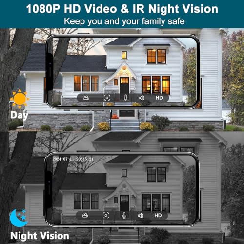 Wireless Video Doorbell Camera with Chime 1080P HD Smart Video WiFi Door Bells with Camera PIR Motion Detection Night Vision 2-Way Audio Battery Powered Work with Alexa Support SD Card & Cloud Storage - Image 3