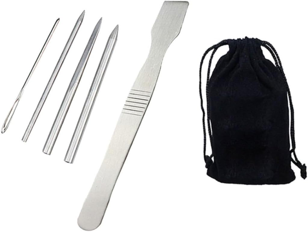 Paracord Lacing Needle Set for DIY Crafts, Silver Stainless Steel