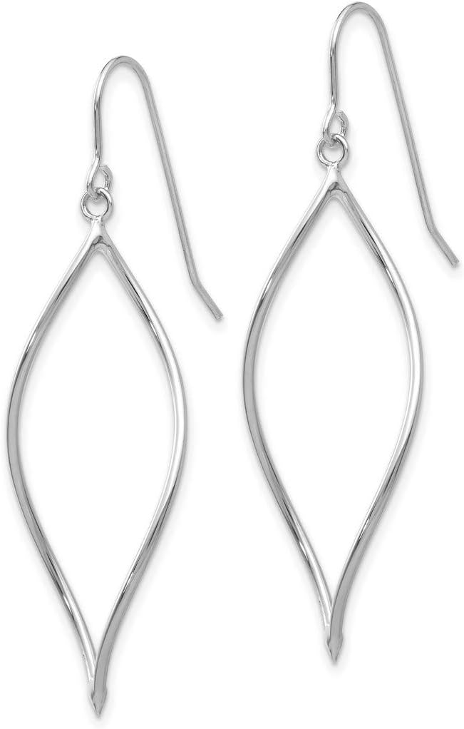 Polished Two Wire Twisted Shepherd Hook Dangle Earrings in Real 14k Gold - Image 2