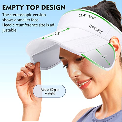 Sun Visors For Women Adjustable Retractable Wide Brim Beach Hat Golf Accessories For Men White Visor Uv Protection Sun Hat Ponytail Sunhat Running Cap #TOP1