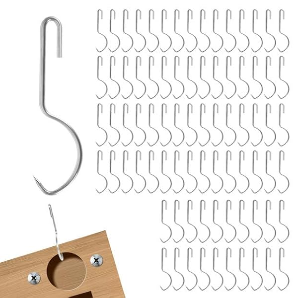 80 Pcs Cabinet Door Painting Hangers 3mm Thicken Metal Hooks for Painting No-Drill Spray Drying Rack Clips for Cabinet Door Brackets Paint Drying Hanging Hooks for DIY Wood Working Tools (80, 3 mm) by AQQHSAIN - Used condition - US$36.44