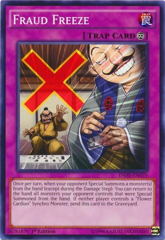 Carta Yu-Gi-Oh! Fraud Freeze (INOV-EN070) – Trampa, 1ª Edición Común