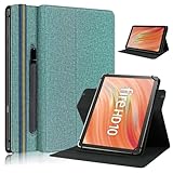 Doo Fire HD10 / HD10 Plus 2023用 縦置きケース 2023年発売 第13世代 fire hd10 手帳型ケース Pencilホルダ付き 360度回転 角度調整可 取っ手付き PUレザー Fire HD 10 /Fire HD 10 Plus タブレット カバー（グリーン）