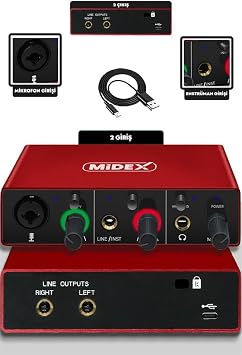 Midex CX1-C Mikrofon GLX-500 Ses Kartı + Stand Pop Filtre Set