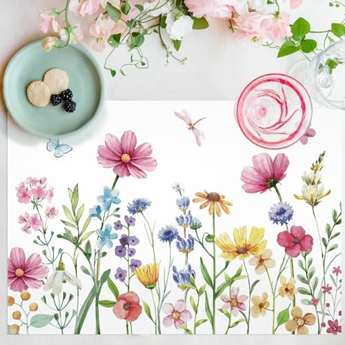Set de table jetable papier libellule x50 pour protéger table anniversaire et fête