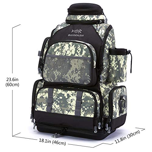 image for BASSDASH Fishing Tackle Backpack Water Resistant Tactical Bag Soft Tac