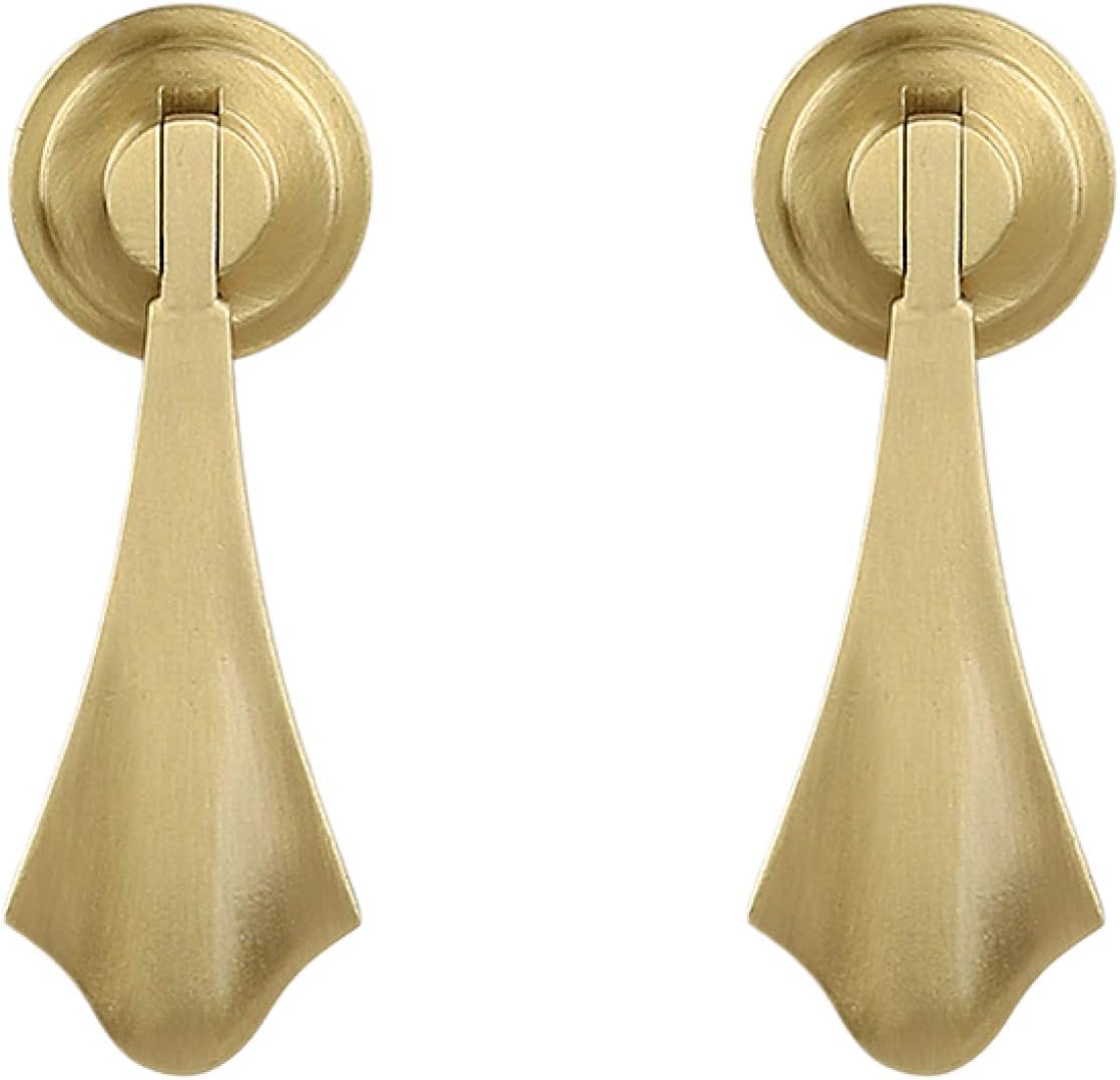 Tnbccxn D Matte Brushed Cabinet Handles, Cabinet Handles,Pure Brass Furniture Knob 2 Pcs(D Matte Brushed)