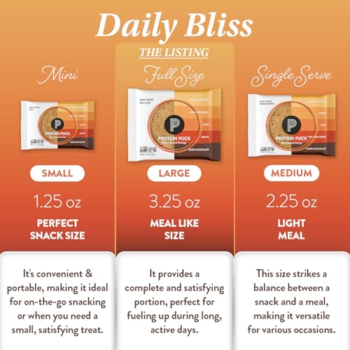 Image of Protein Puck Plant Based Protein Bars 16 Count 3.25oz Full Size Daily Bliss | Snacks with Vegan Protein, Gluten Free, Non Dairy, Kosher Certified Non GMO Premium Healthy Bars