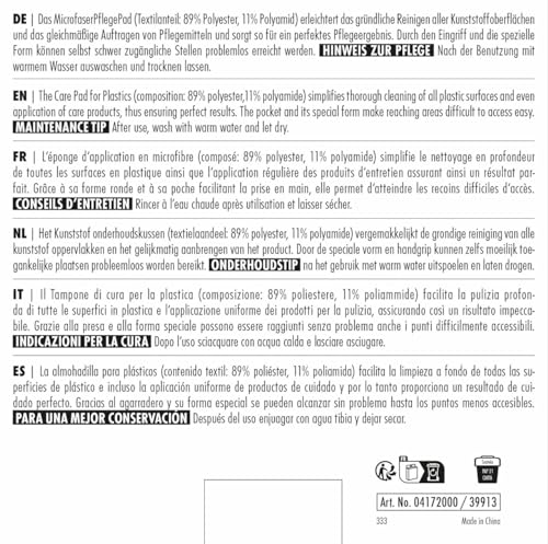 SONAX MicrofaserPflegePad (1 Stück) für gleichmäßiges Auftragen von Kunststoffpflegemitteln im Innenraum und EIN gründliches Ergebnis | Art-Nr. 04172000